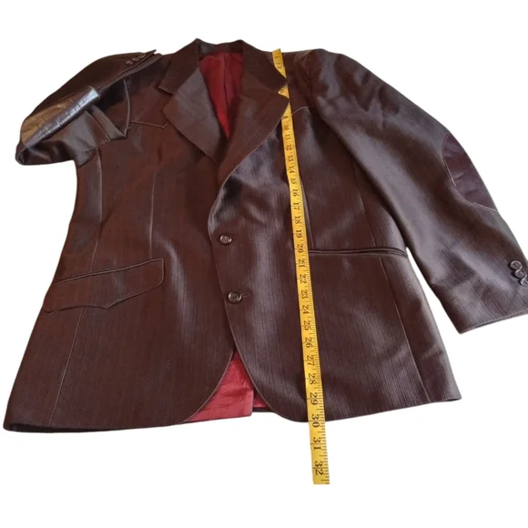 Alamo Made in Mexico Brown Western Rodeo Blazer Leather Accents Men Size 42R - Picture 14 of 16